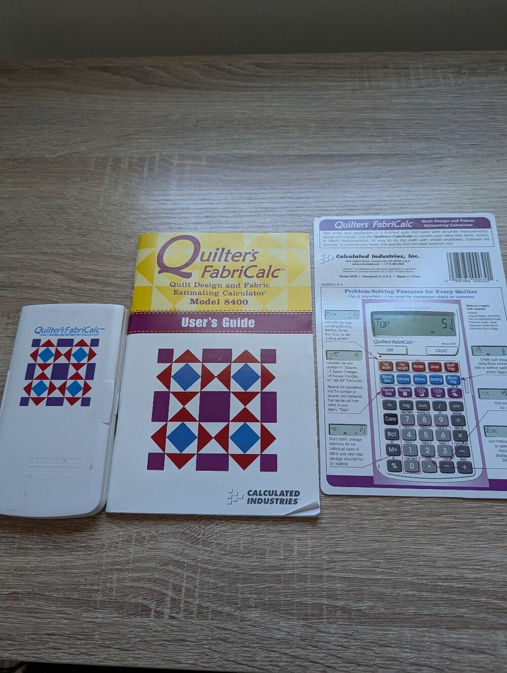 Quilter's FabriCalc Model 8400 and user's guide